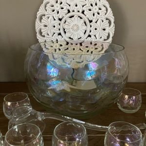 Virginia Luster Punch Bowl/ cups